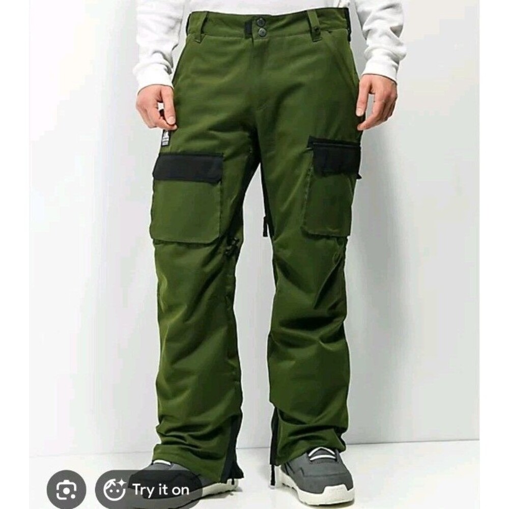 Lurking Class by Sketchy Tank Lurk Wear Green 10K Cargo Snowboard PantsSize XL